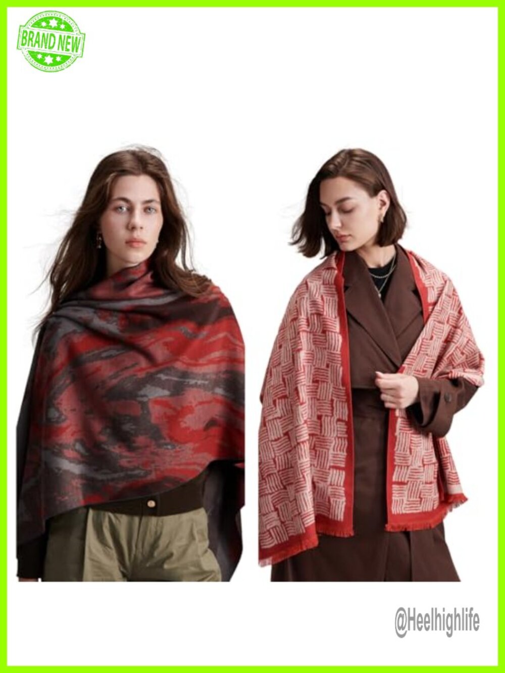 100% Brushed Mulberry Silk Scarf for Women Warm Soft Winter Gift
